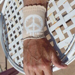 Handmade Upcycled Wrist Swag PEACE PULL ON